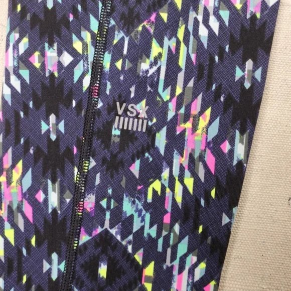 Victorias Secret VSX Knockout Aztec Tribal Neon Ankle Womens XS Yoga Leggings - Picture 4 of 6